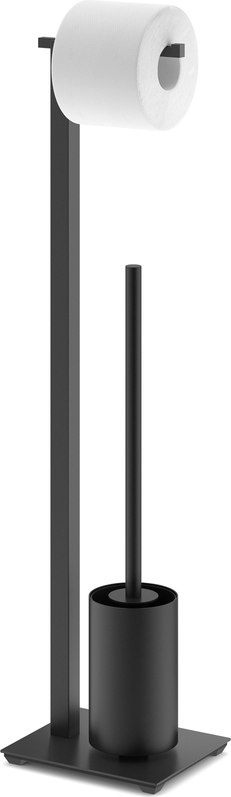 Szczotka do WC z uchwytem na papier Carvo stal malowana proszkowo czarna