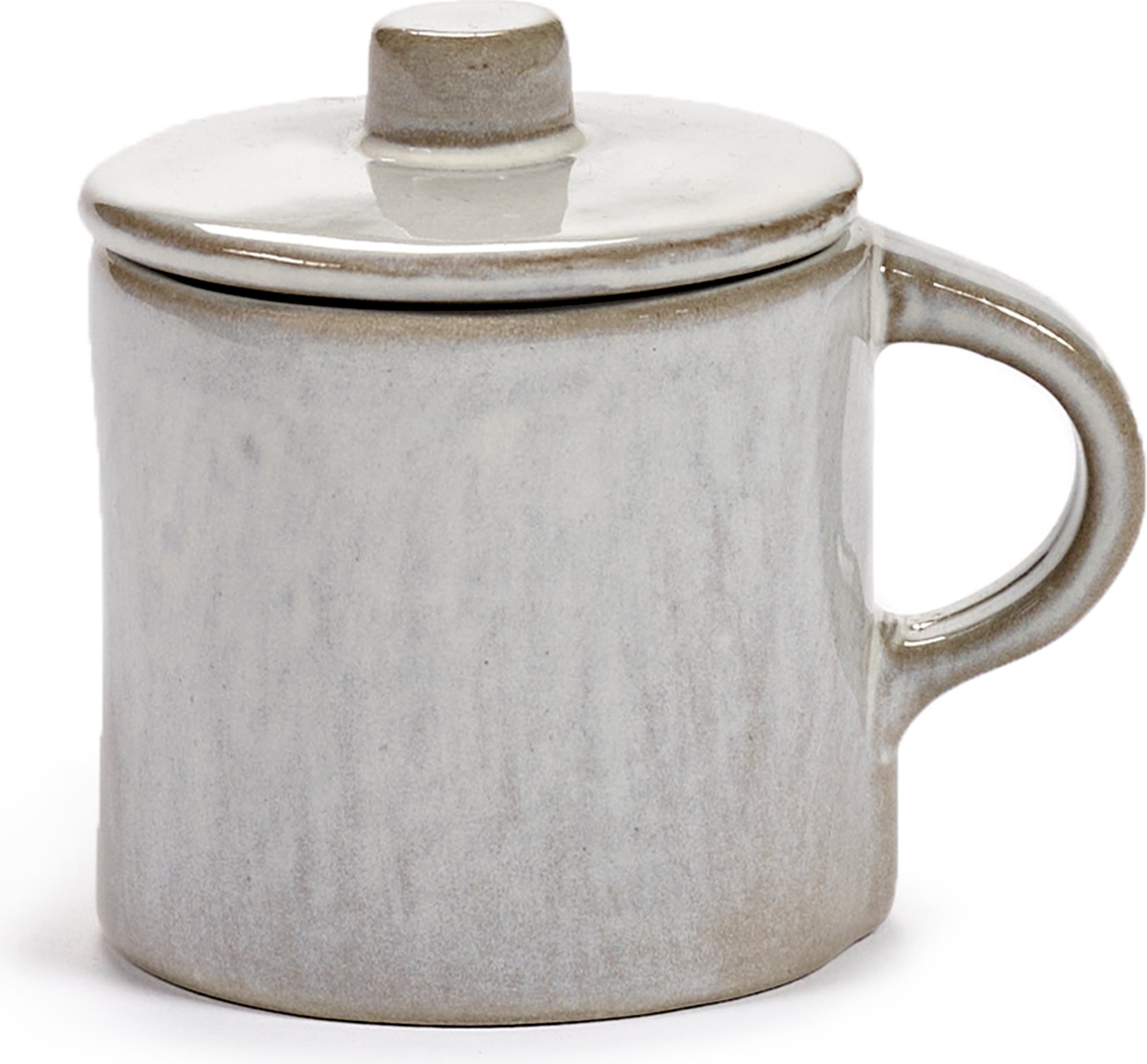 Kubek do espresso z pokrywką La Mère 110 ml złamana biel