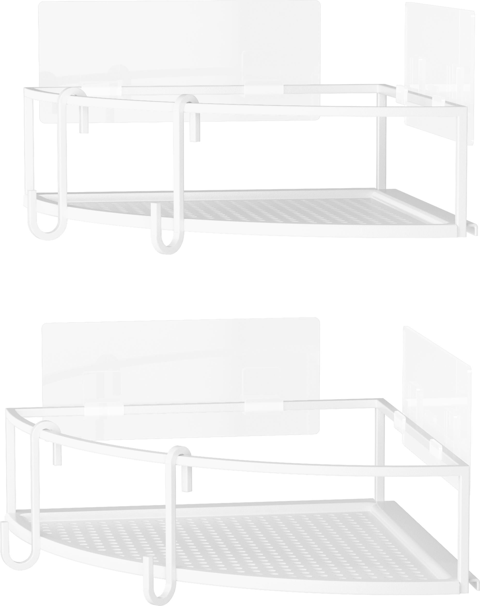 Półki prysznicowe narożne Cubiko białe 2 szt.