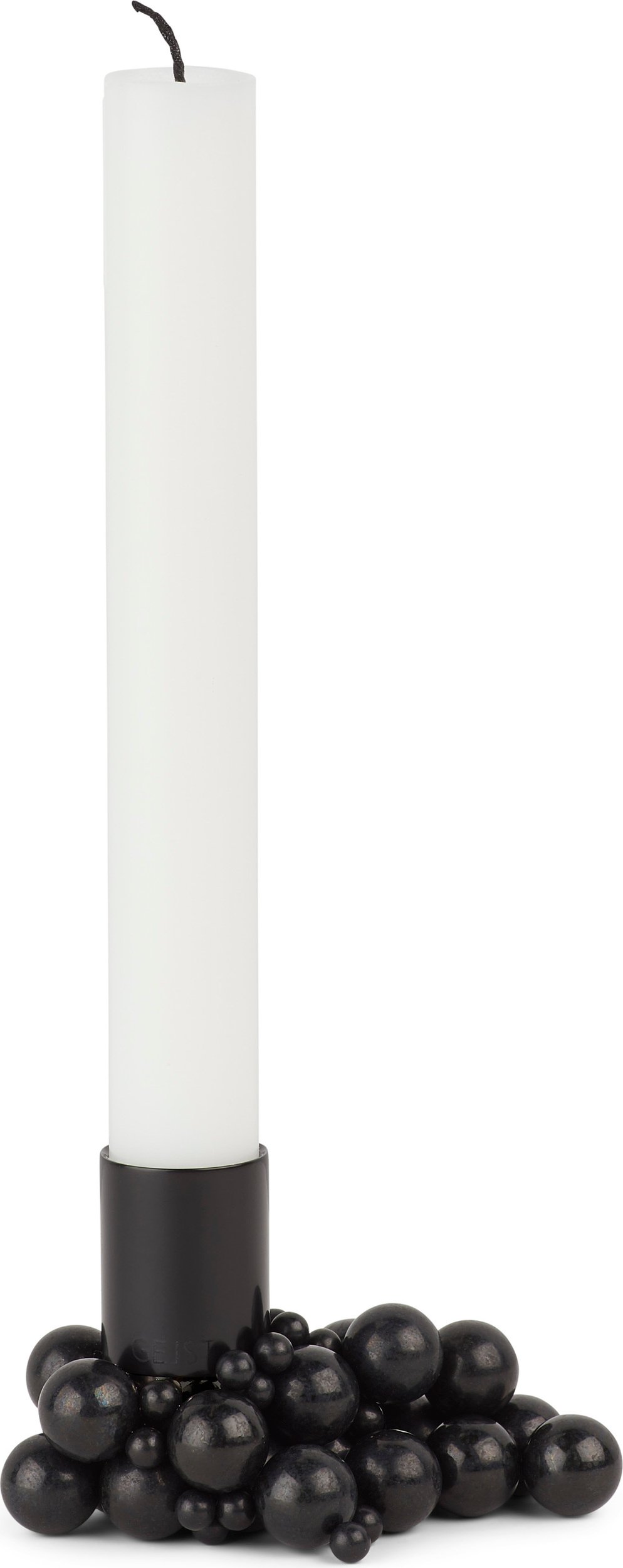 Świecznik na klasyczną świecę Molekyl czarny magnetyczny