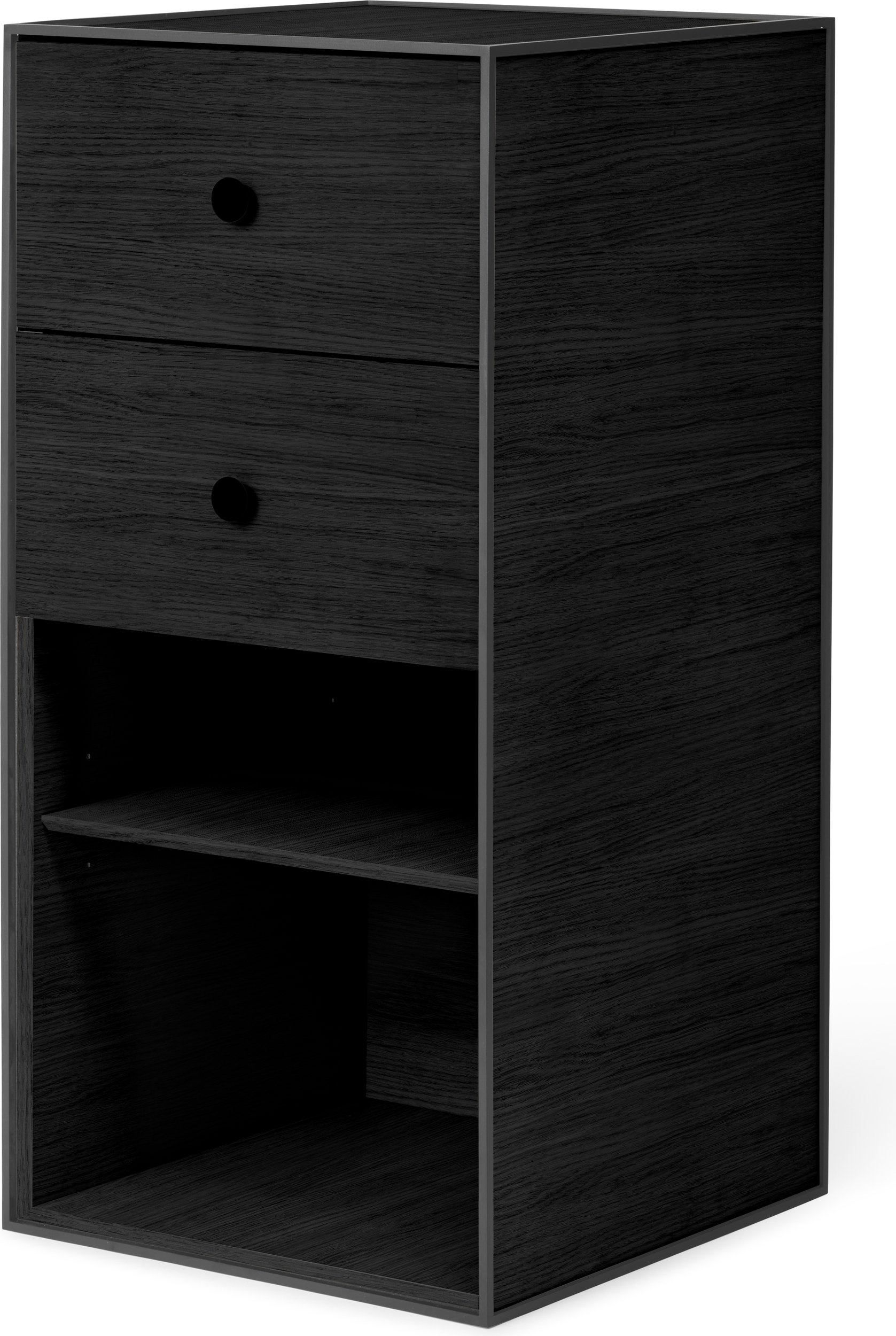 Szafka Frame 70 czarna z 2 szufladami i półką