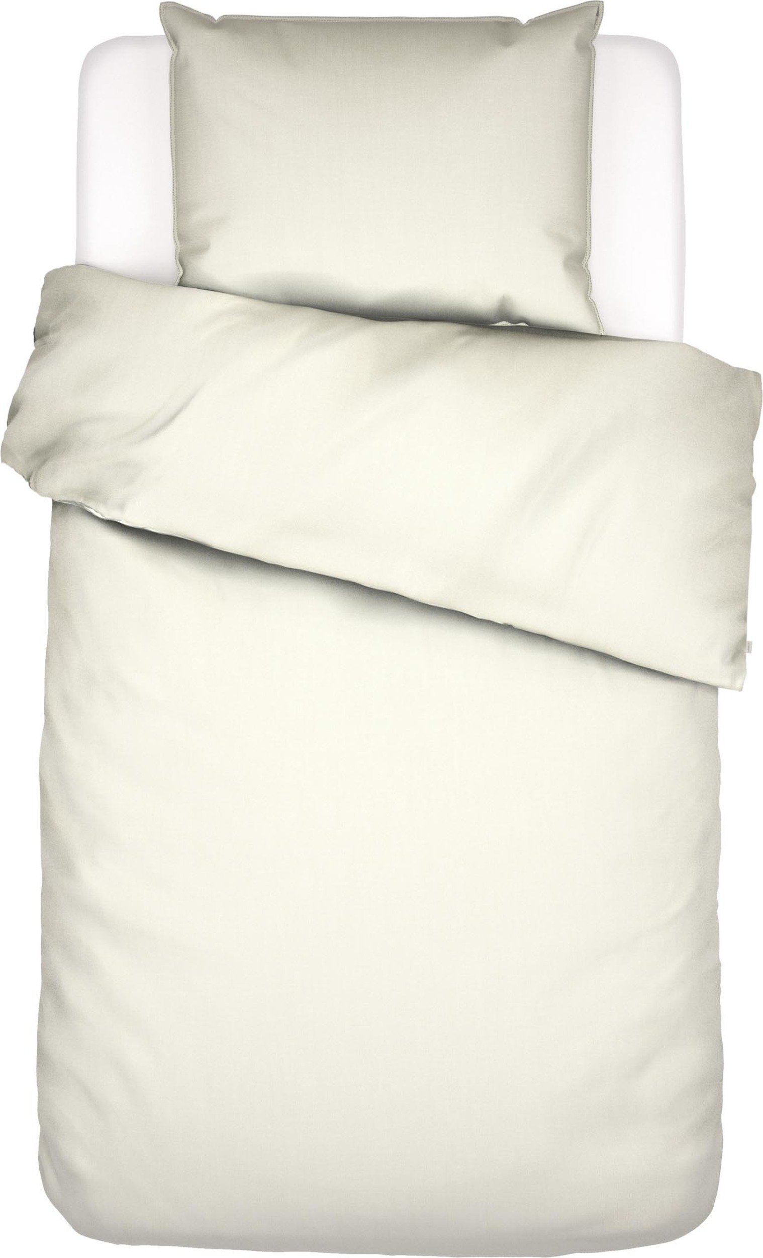 Pościel Minte 140 x 220 cm kremowa z poszewką na poduszkę 60 x 70 cm zapięcie flap