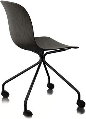 Krzesło Troy 4 star na kółkach sklejka lakierowane buk czarny