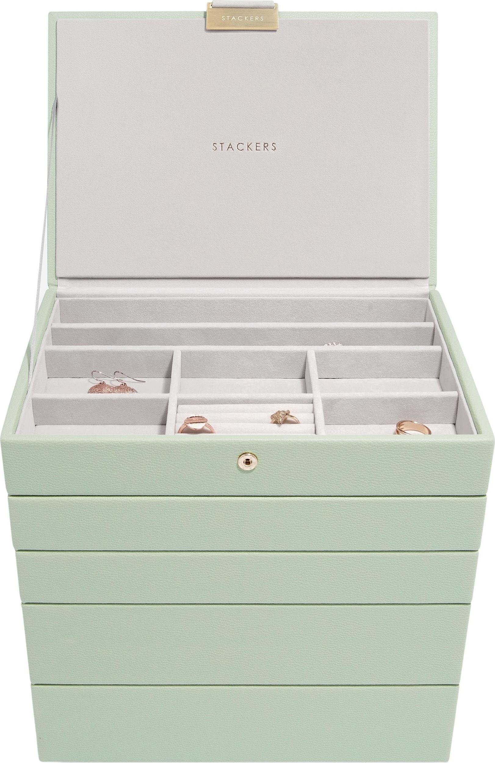 Szkatułka na biżuterię Stackers pięcioelementowa classic zieleń szałwiowa