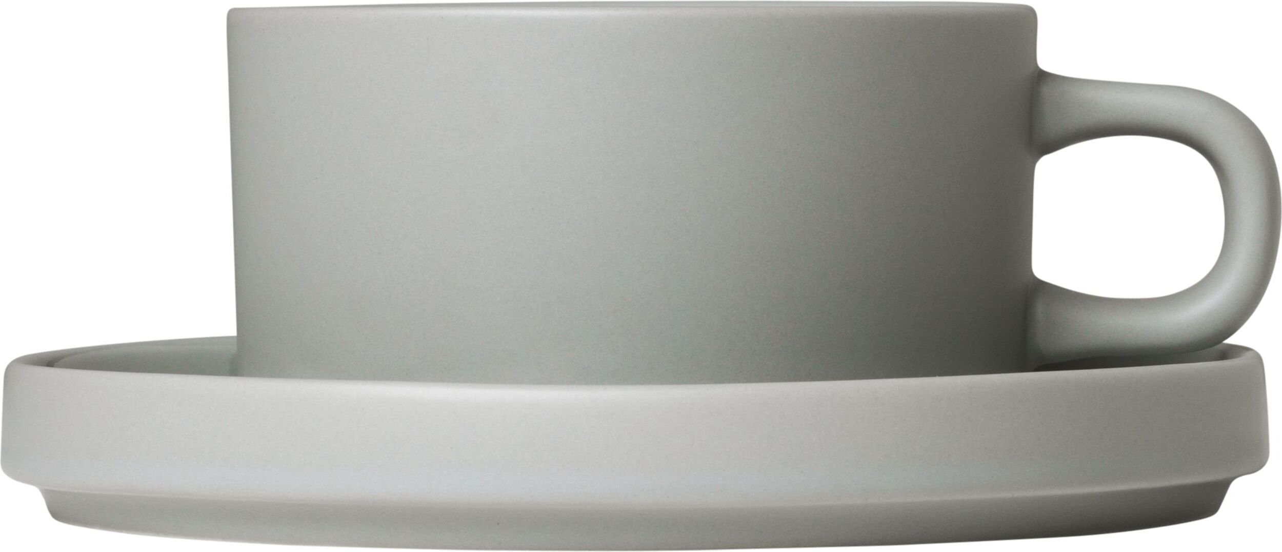 Filiżanka Pilar 200 ml mirage grey z podstawką 2 szt.