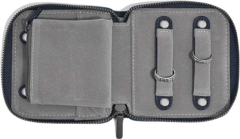 Pudełko podróżne na biżuterię z miejscem na pierścionki Stackers Pebble małe granatowe