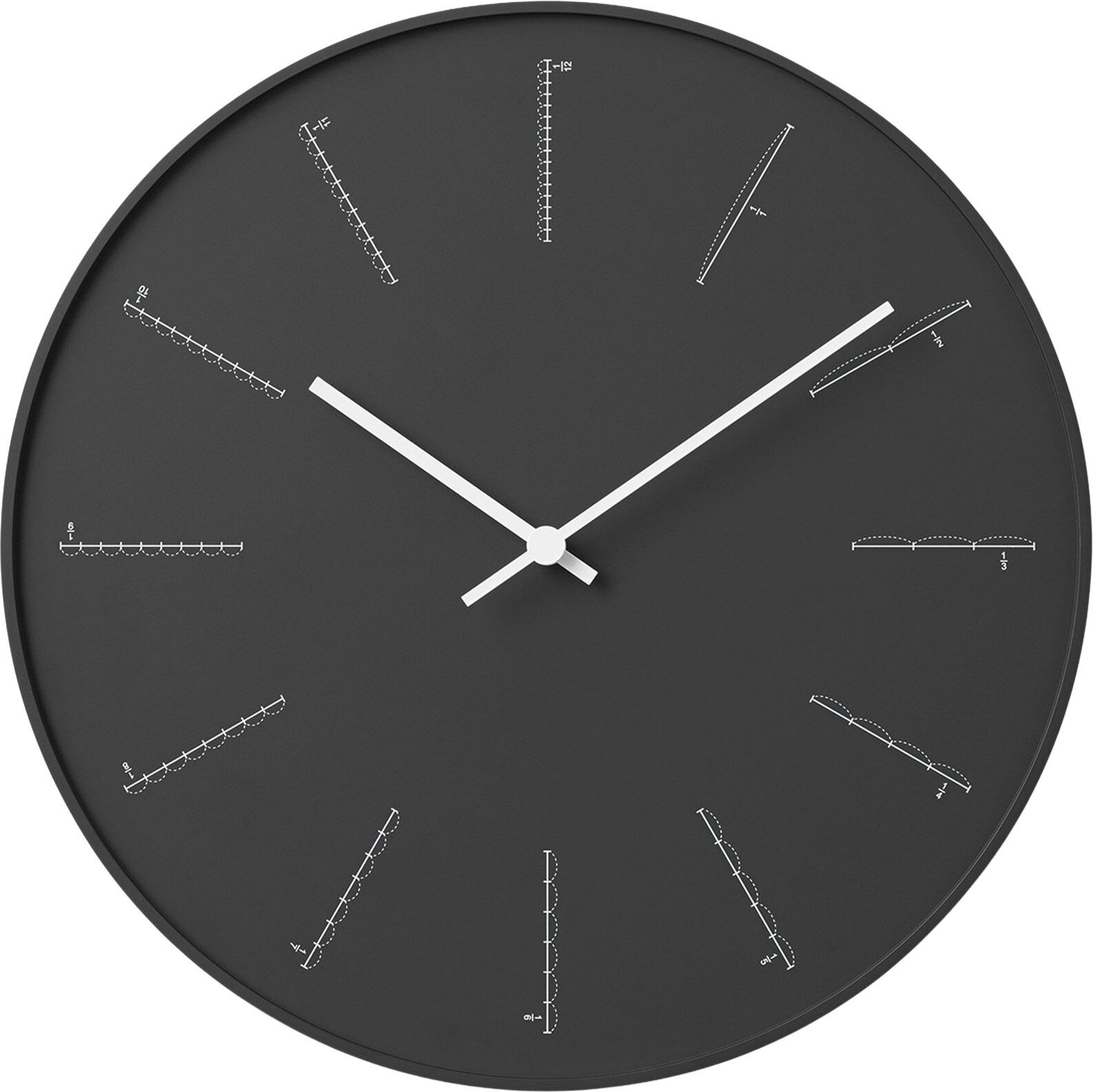 Zegar ścienny Divide czarny