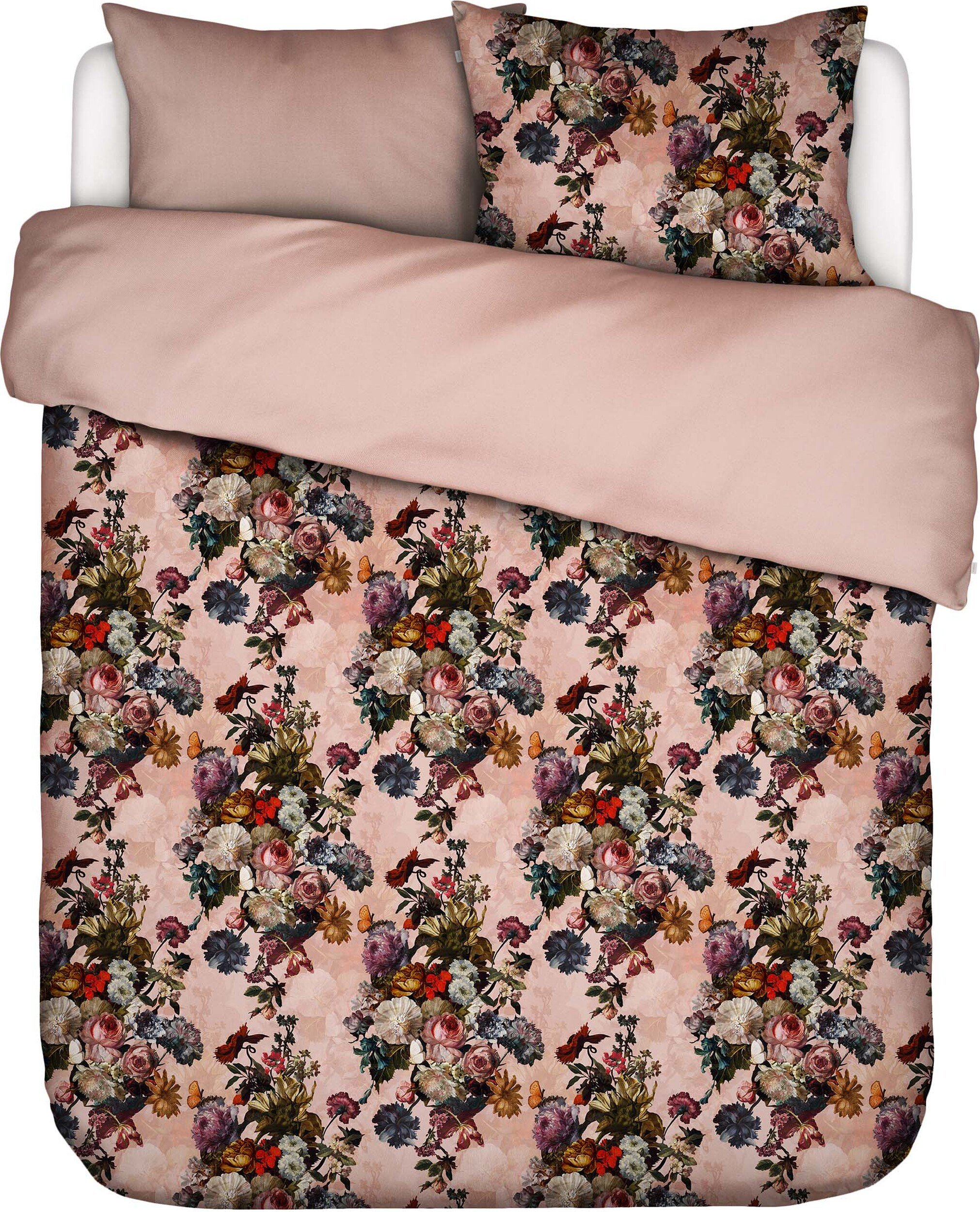 Pościel Karli 200 x 220 cm różowa z 2 poszewkami na poduszki 60 x 70 cm zapięcie flap