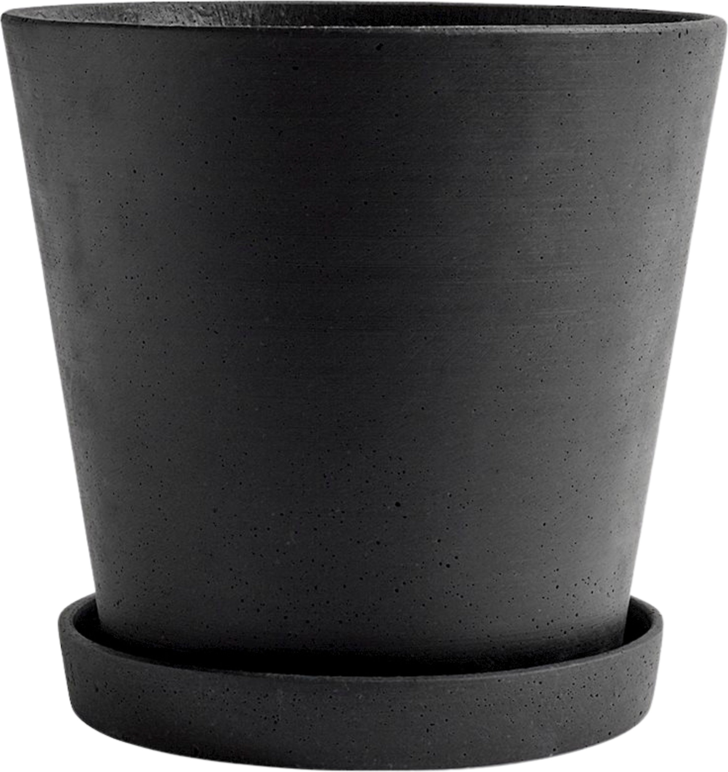 Doniczka Hay 26 cm czarna z podstawką