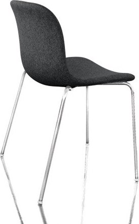 Krzesło Troy tapicerowane chromowane nogi ciemnoszare