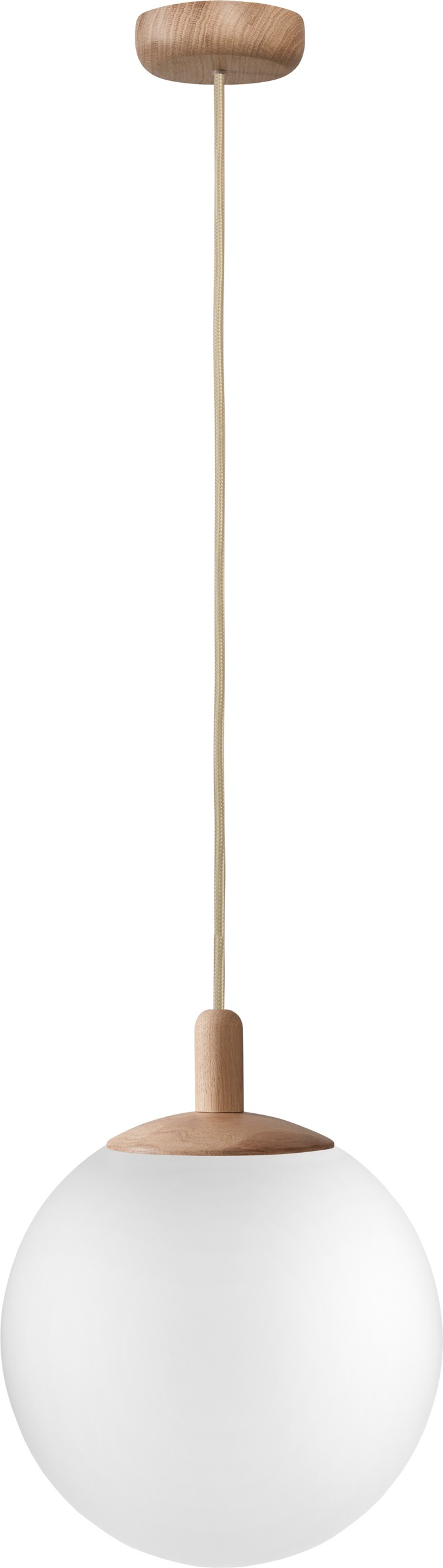 Lampa wisząca Alur S z drewnianym mocowaniem