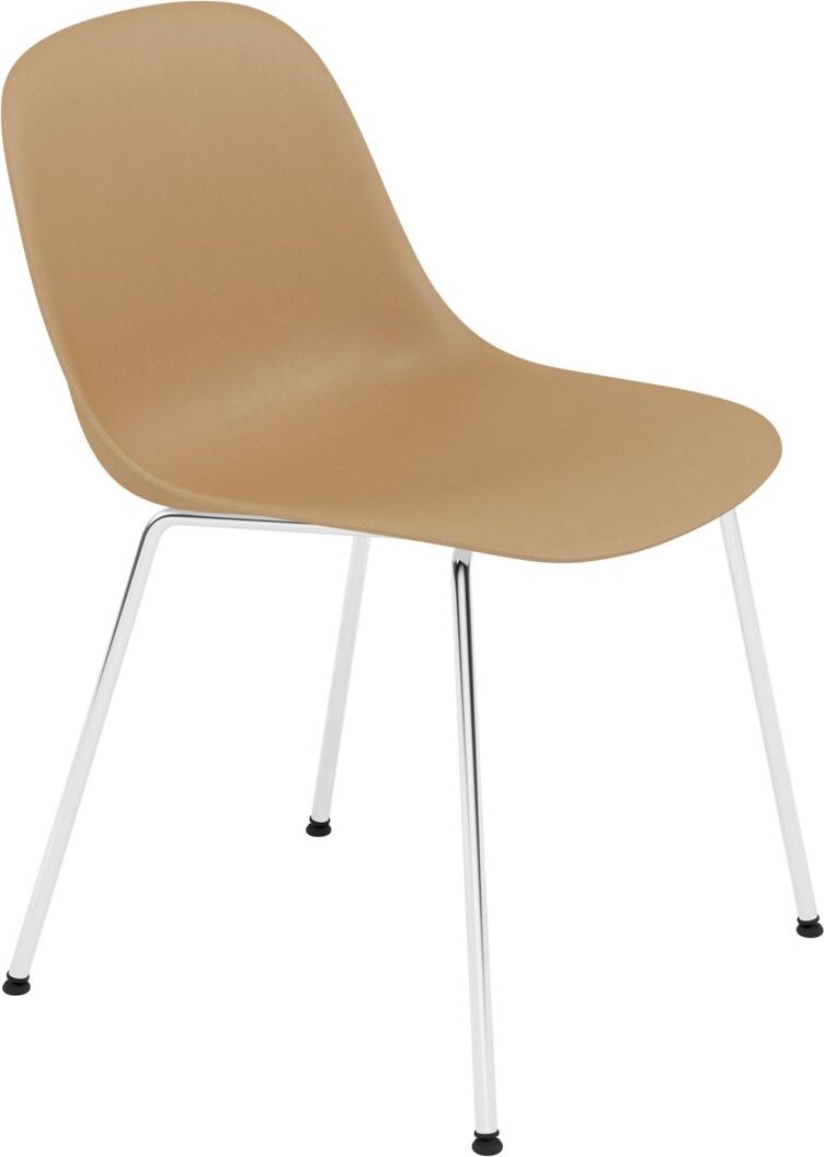 Krzesło Fiber Tube ochra na chromowanych nogach