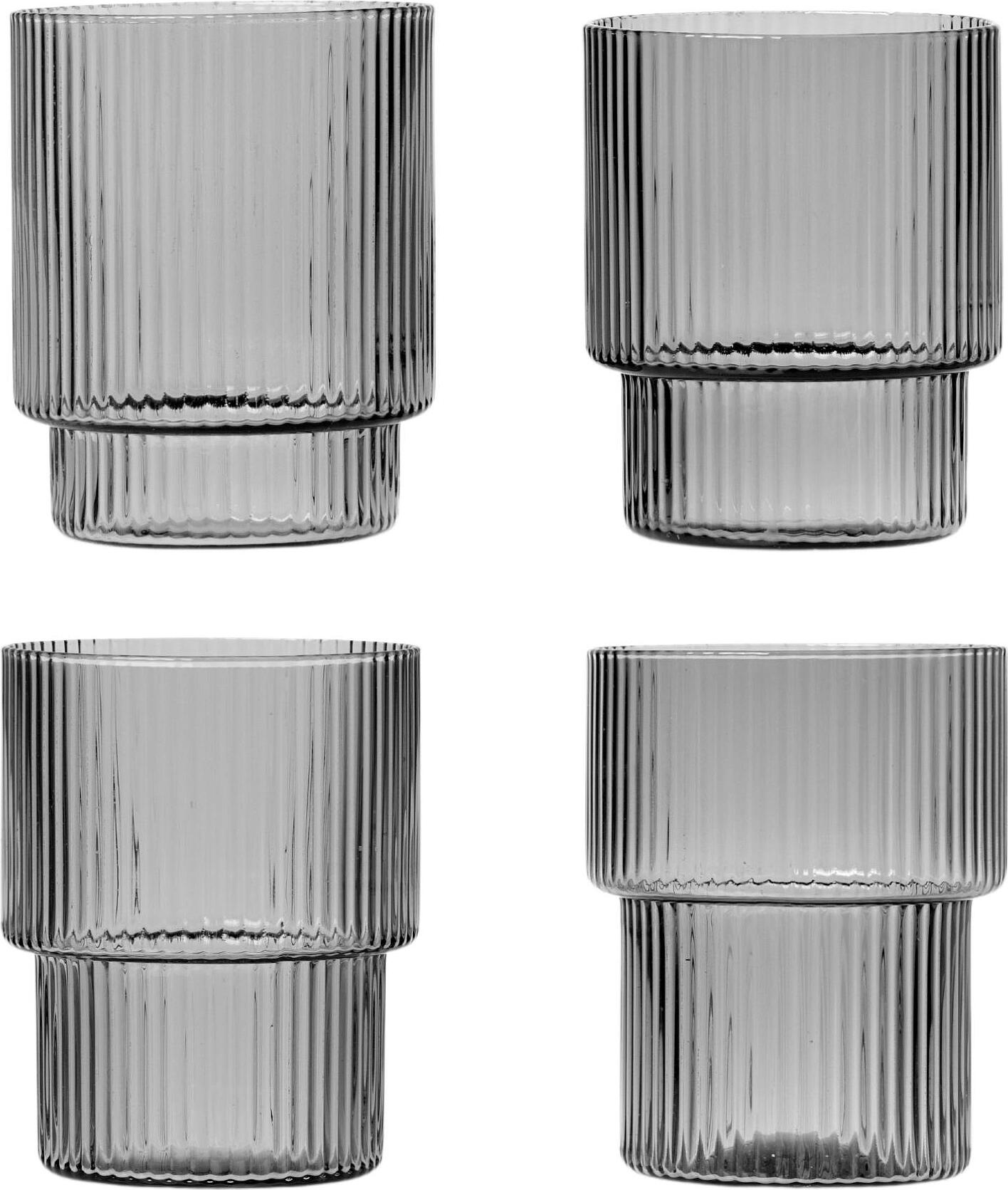 Szklanki Ripple małe 4 szt. przydymione