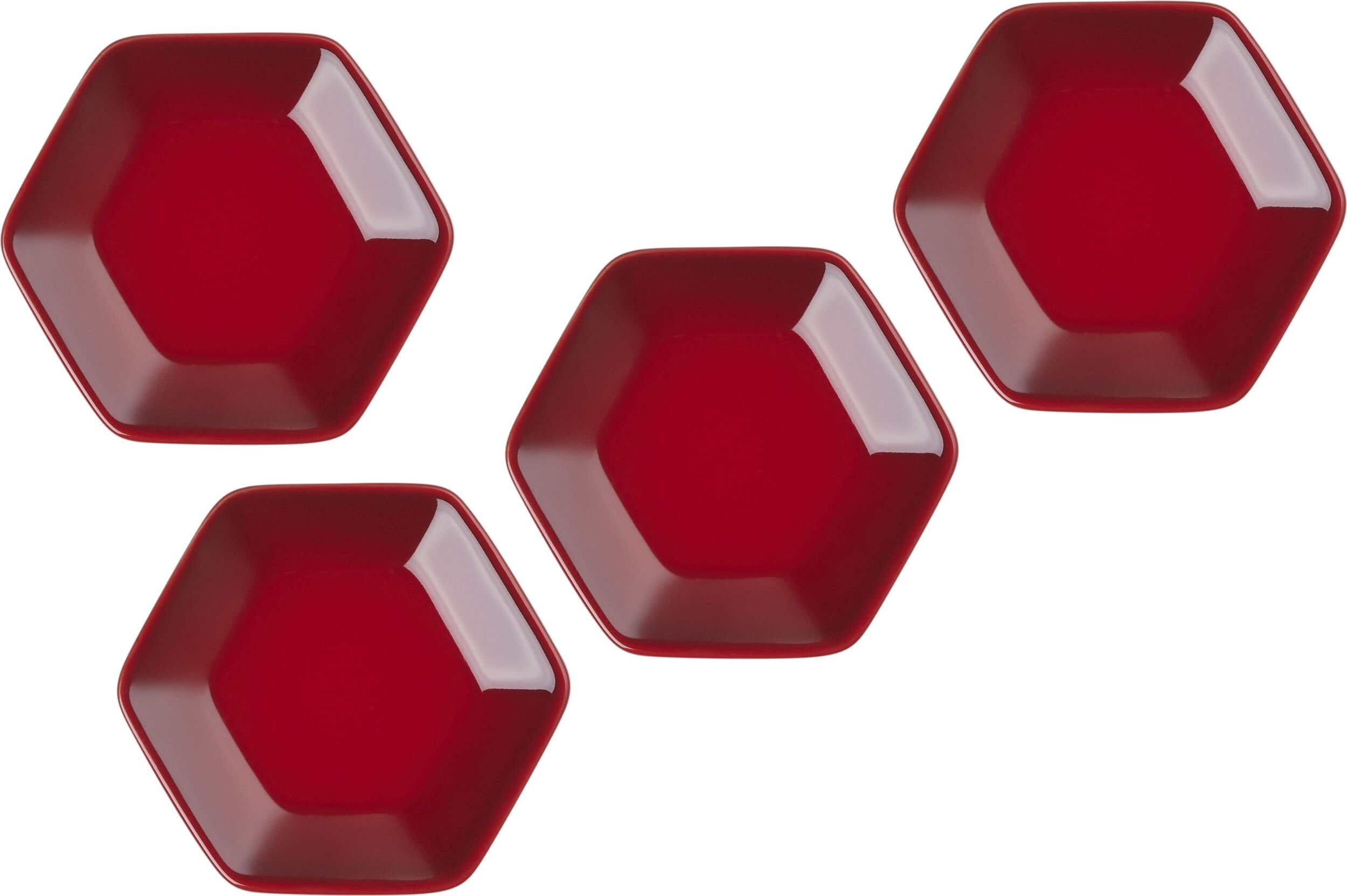 Miseczki na sosy i dipy Le Creuset sześciokątne 9,5 cm wiśniowe 4 szt.