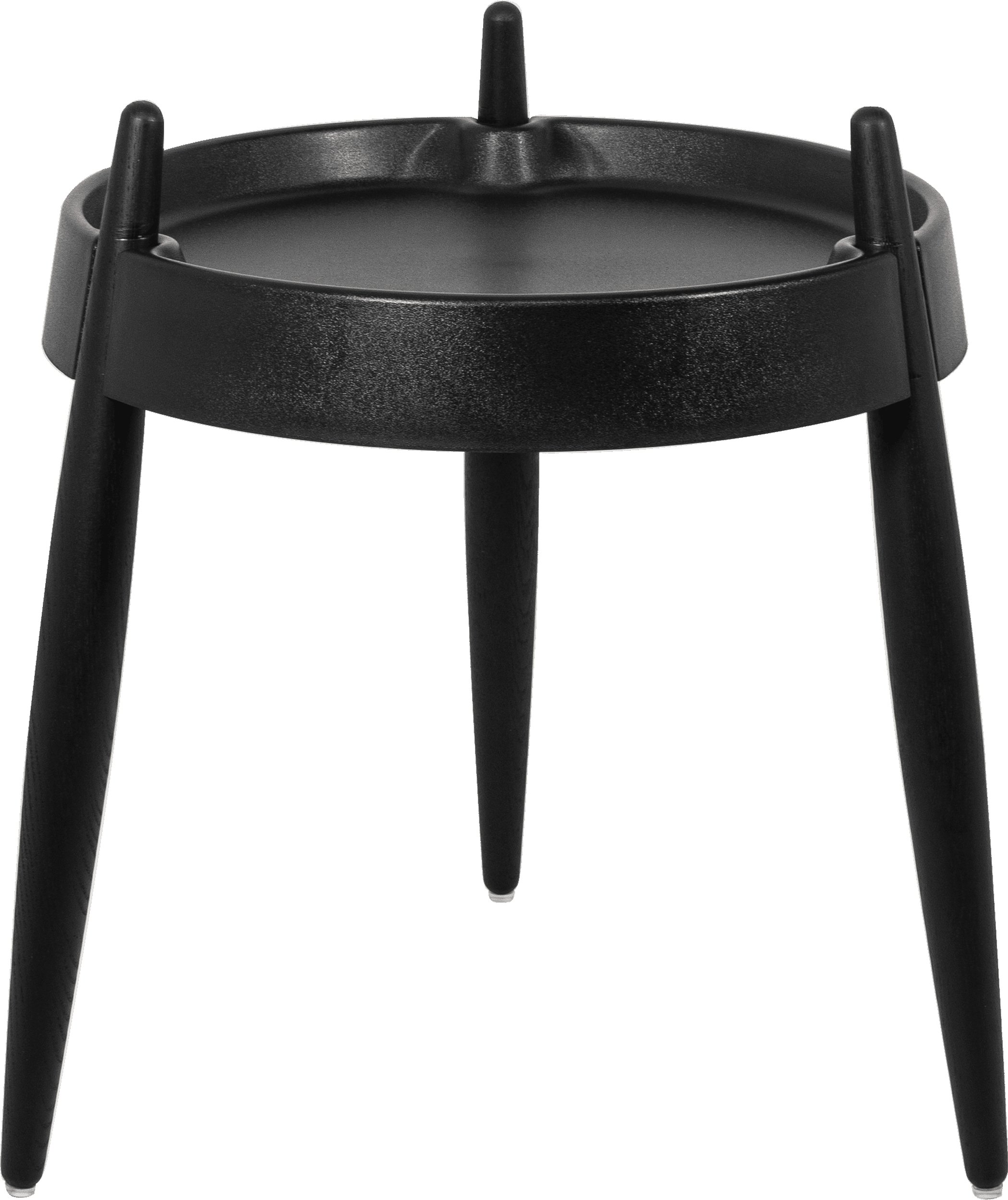 Stolik boczny Liolà 47 cm czarny na czarnych jesionowych nogach