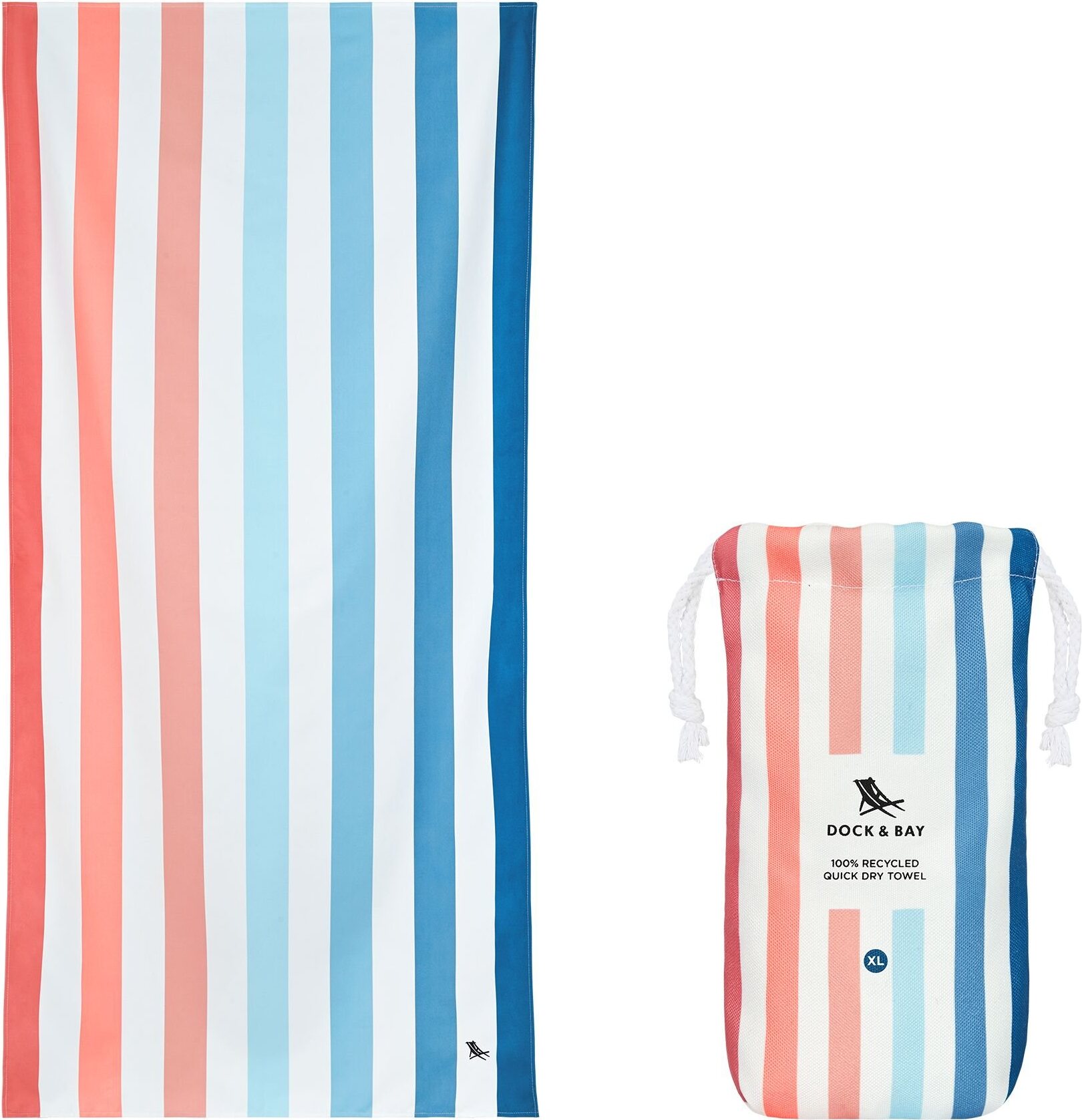 Ręcznik plażowy szybkoschnący Dock & Bay 90 x 200 cm sand to sea