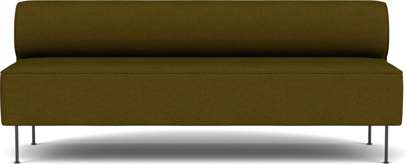 Sofa modułowa Eave 200 cm ciemnozielona na czarnych stalowych nogach
