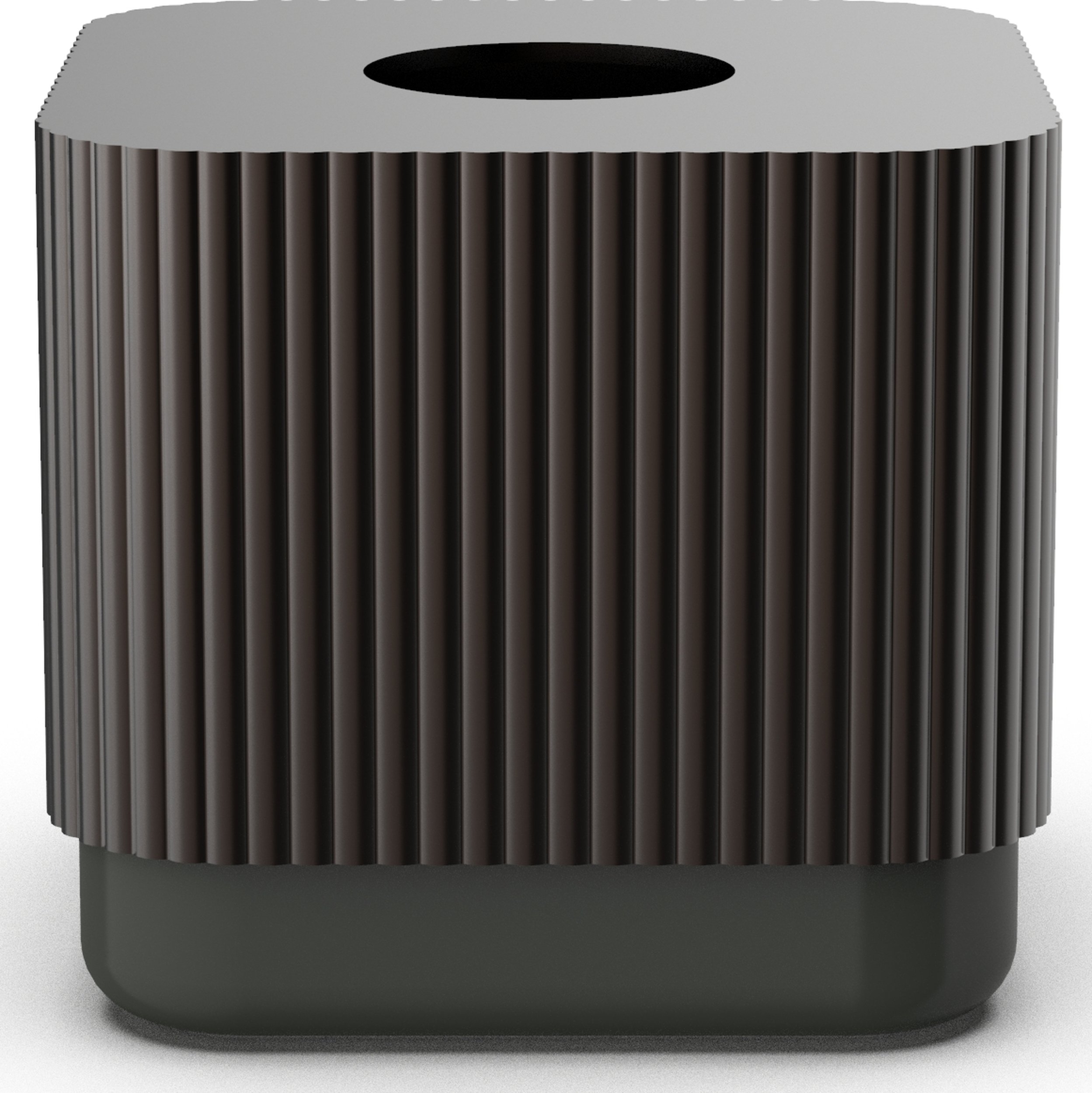 Pojemnik na chusteczki Of Line czarny z brązową pokrywką