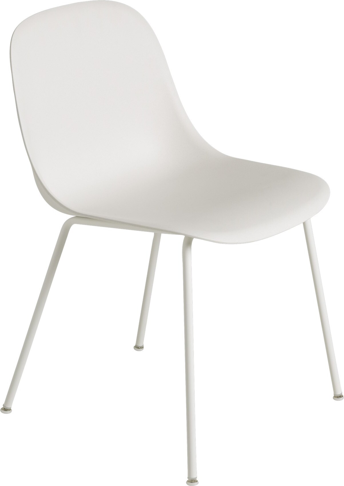 Krzesło Fiber Tube białe na stalowych nogach