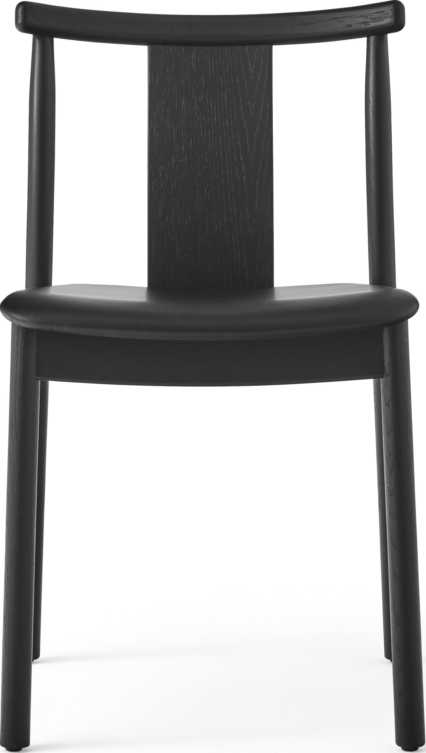 Krzesło Merkur czarne czarny dąb siedzisko skórzane