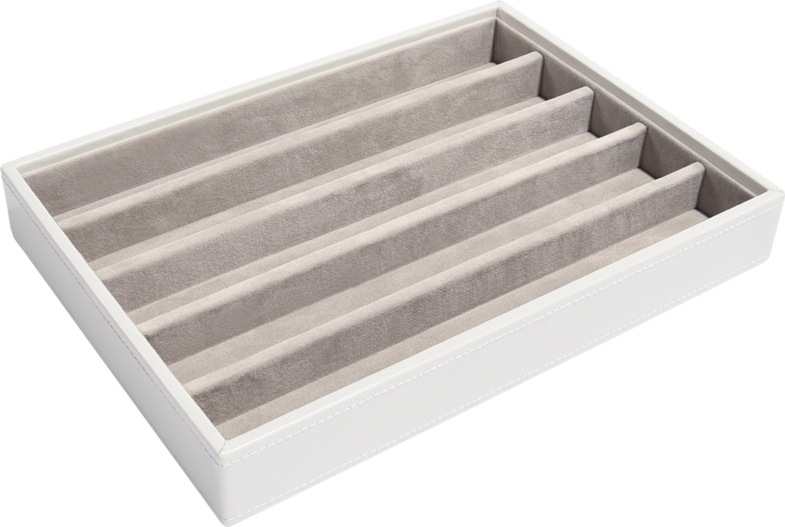 Szkatułka na biżuterię Stackers pięciokomorowa classic velvet biała