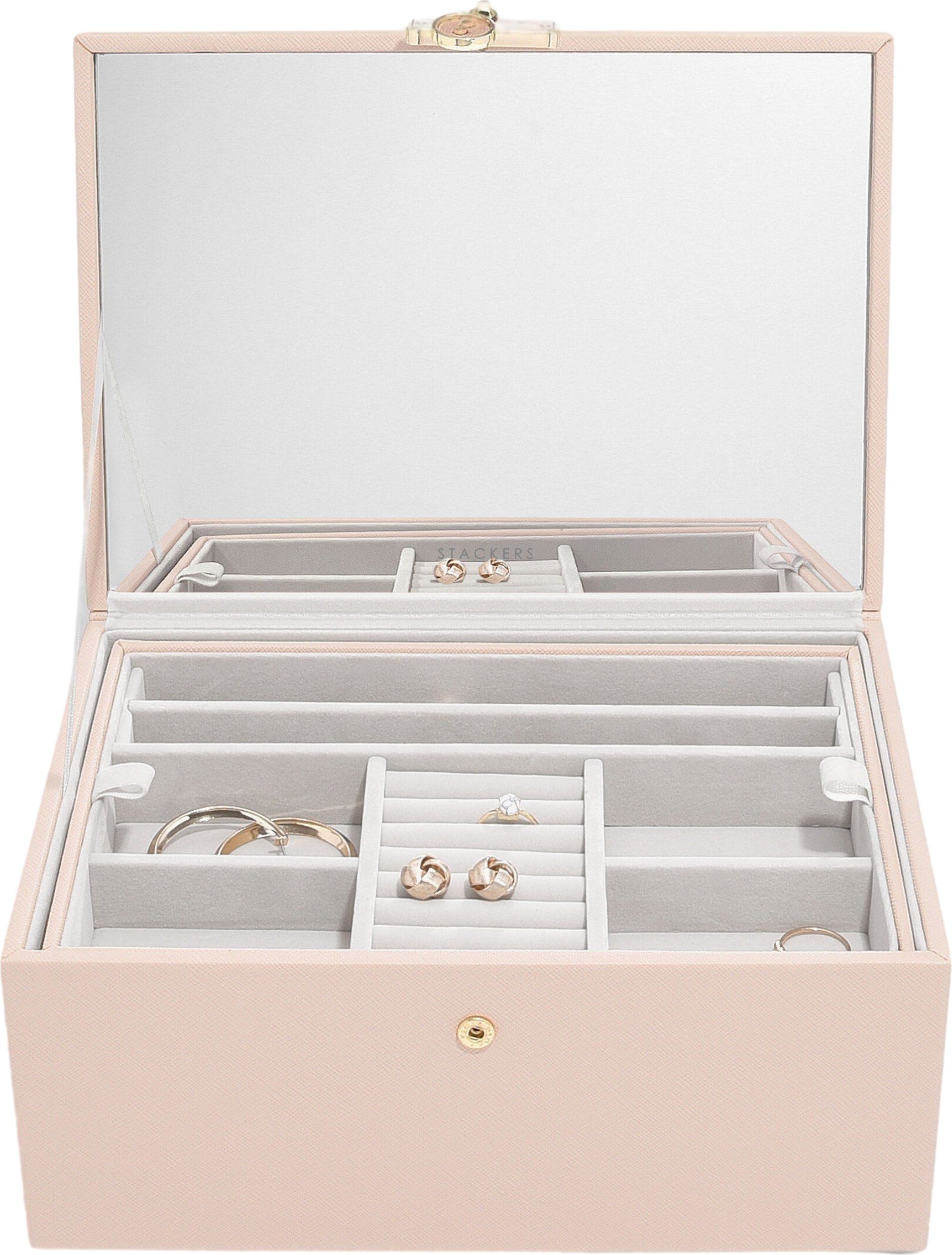 Szkatułka na biżuterię Stackers Luxury classic różowa