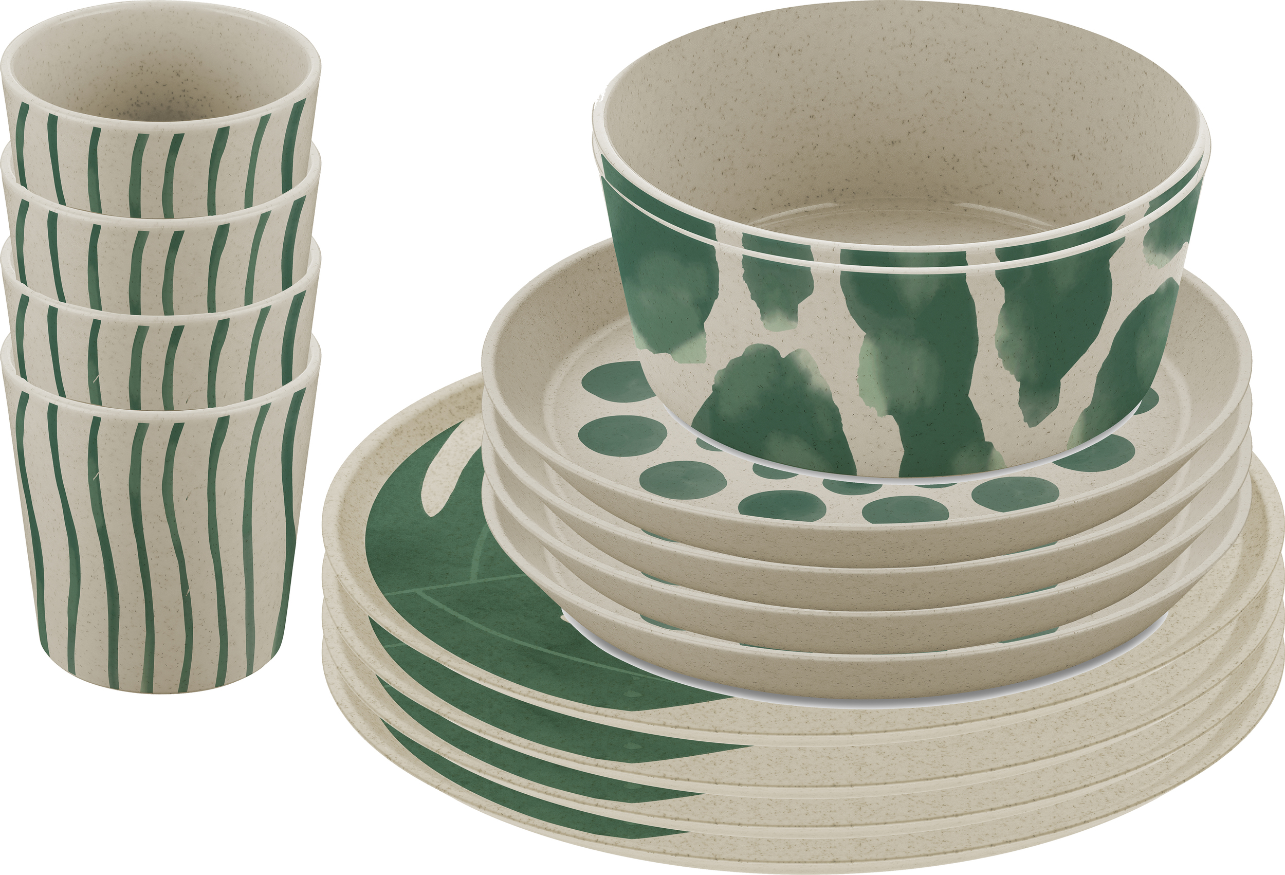 Zastawa stołowa dla 4 osób Connect Nature Monstera 16 el.