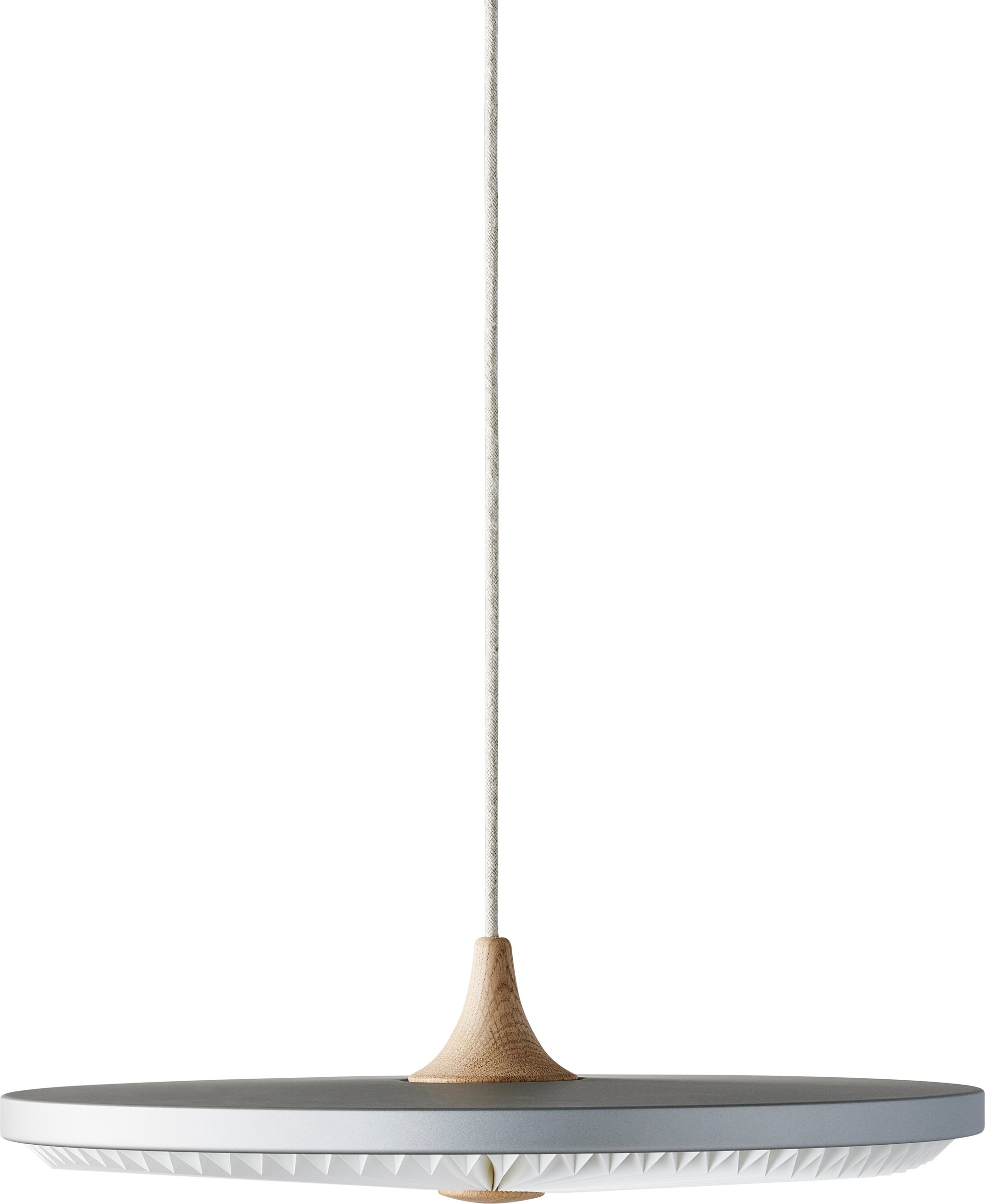 Lampa wisząca Soleil M srebrna jasny dąb z papierowym kloszem