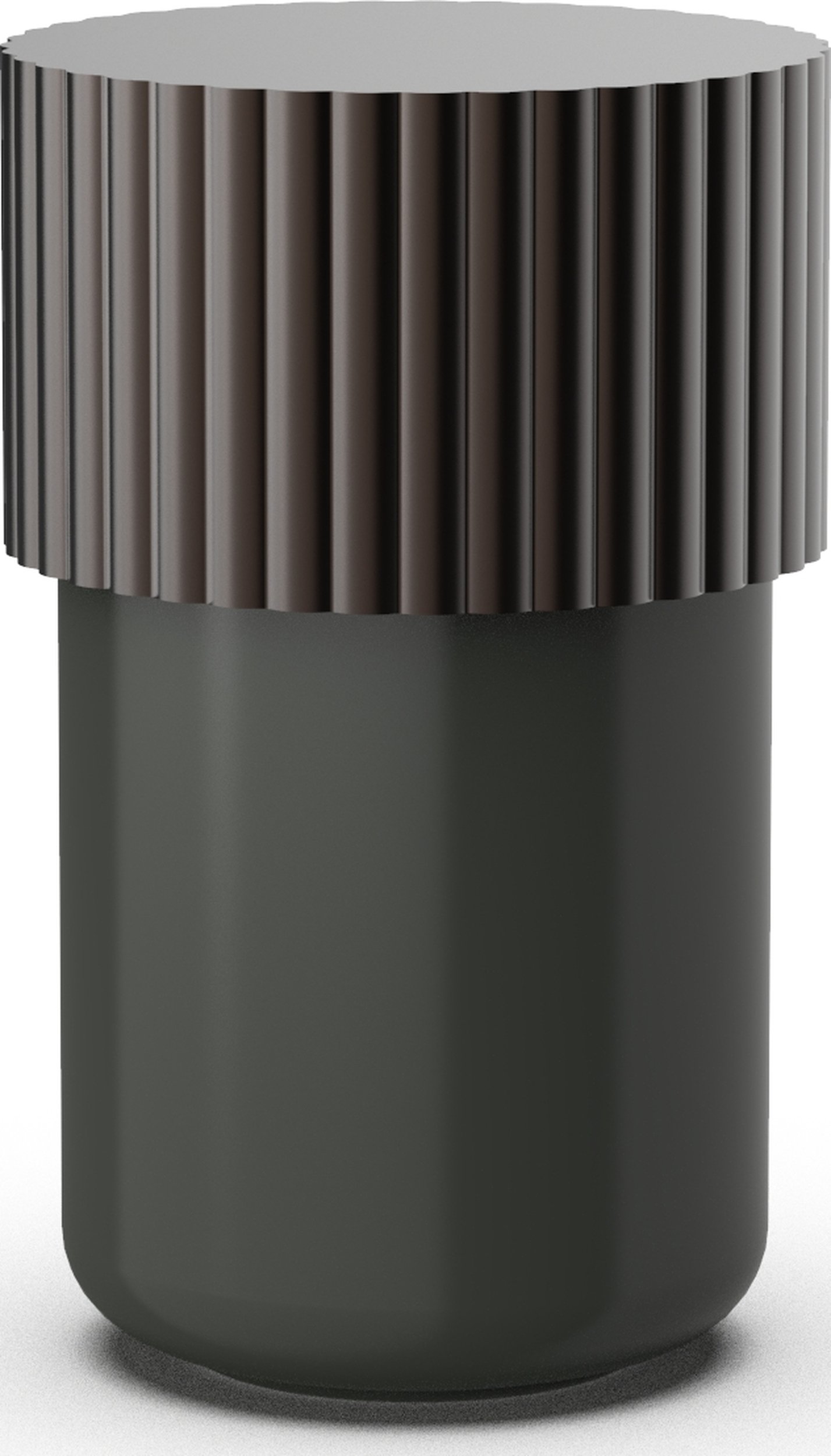 Pojemnik łazienkowy Of Line 7,6 cm czarny z brązową pokrywką