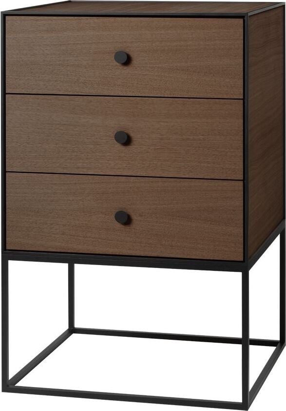 Szafka Frame 49 ciemny dąb na stelażu z 3 szufladami