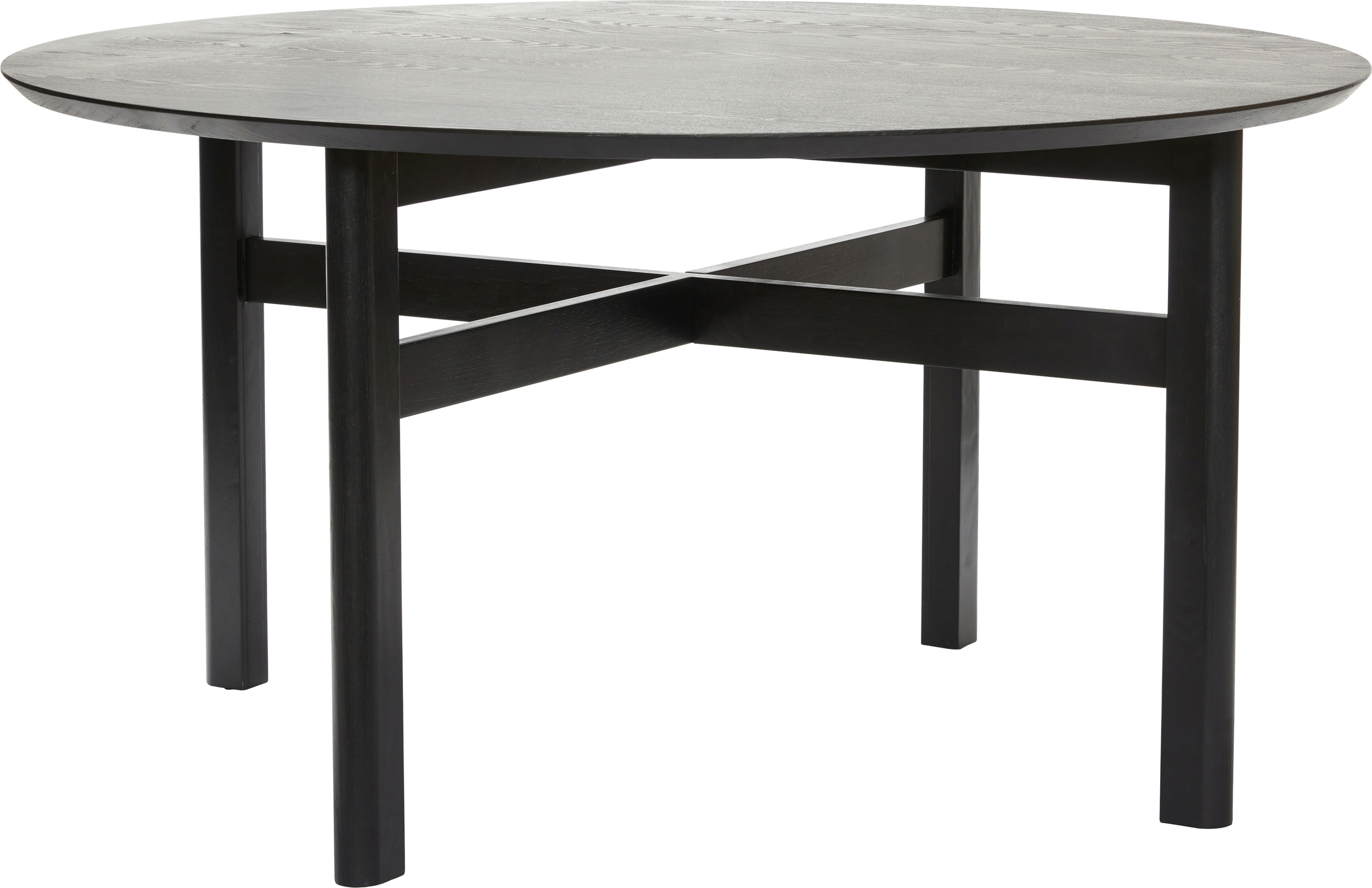 Stół Hübsch okrągły 140 cm czarny z drewna dębowego