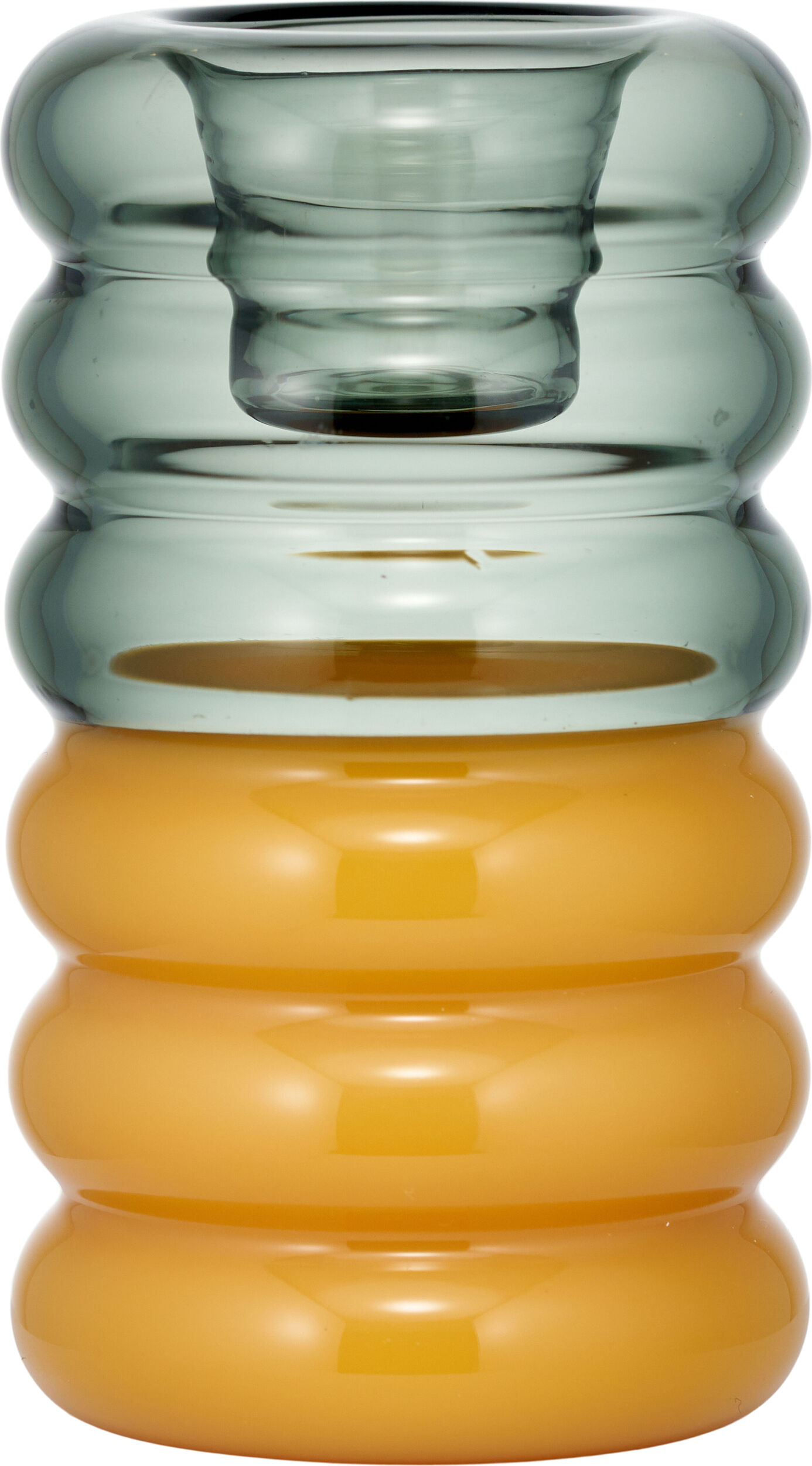 Świecznik na klasyczną świecę Hoop żółto-szary