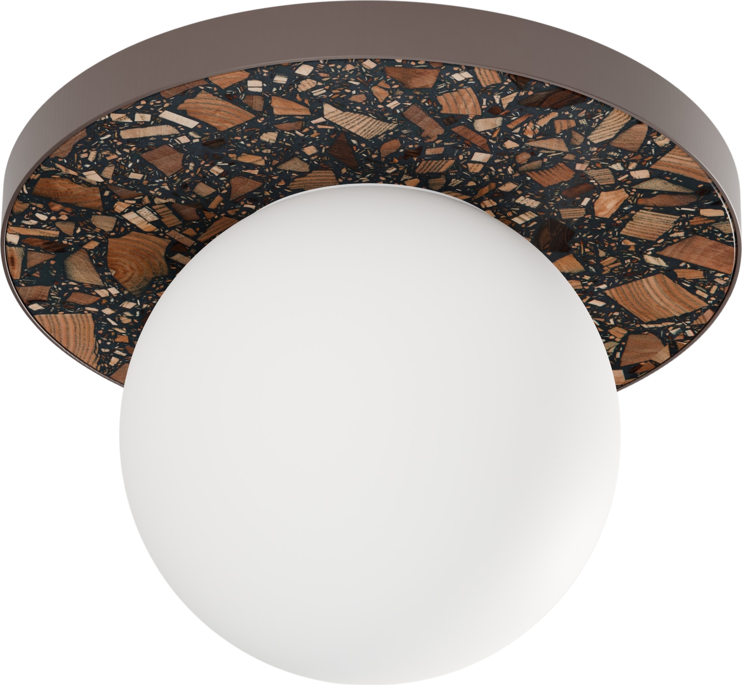 Plafon Legra okrągły ciemnobrązowy