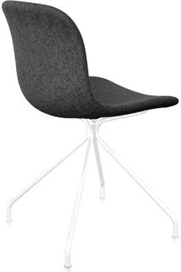 Krzesło Troy 4 star tapicerowane lakierowana rama biała ciemnoszare