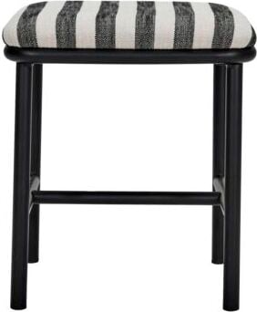 Stołek Toda w paski czarno-biały