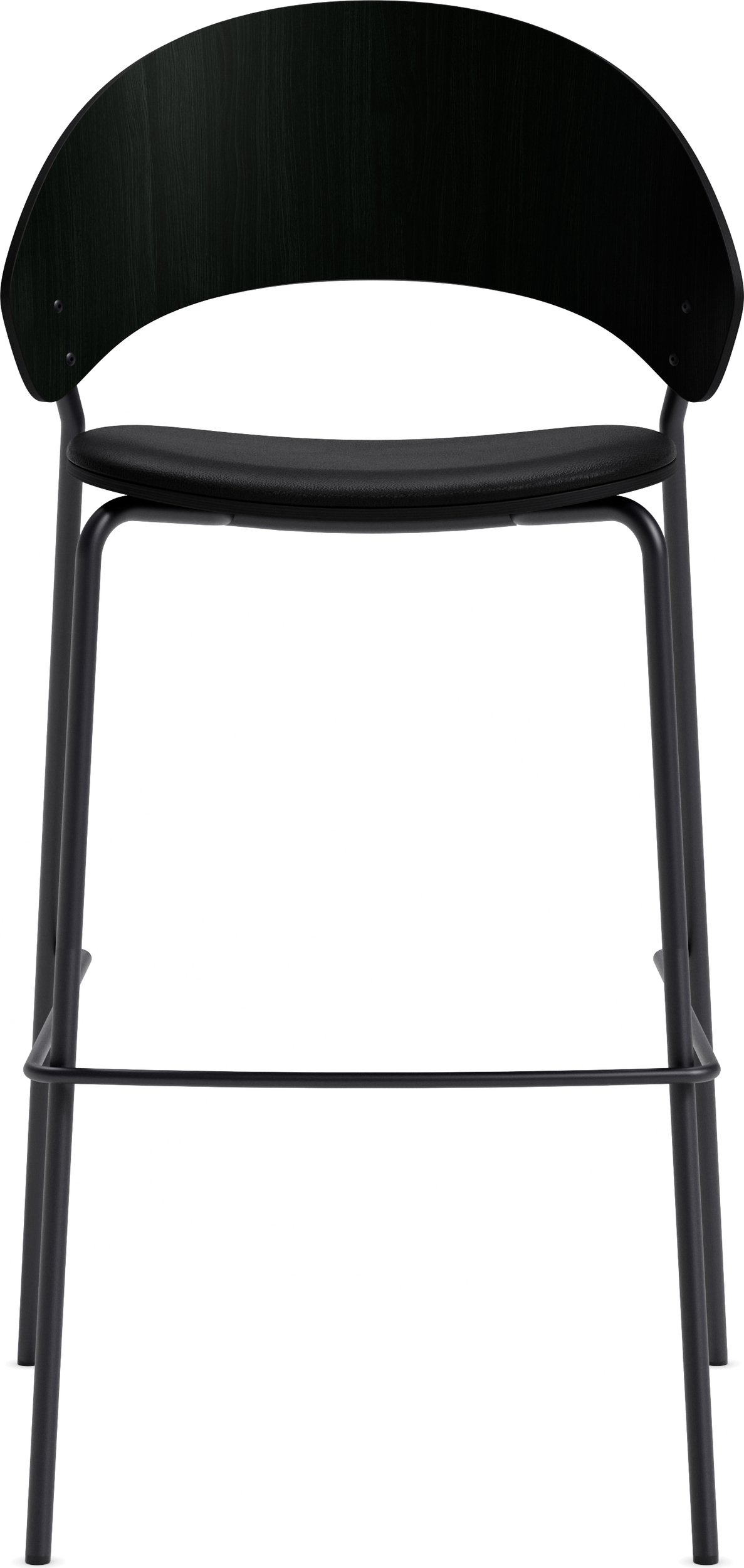 Stołek barowy Dosina 65 cm czarne siedzisko tapicerowane