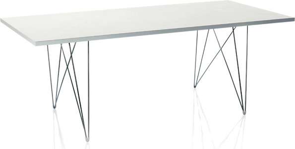 Stół XZ3 prostokątny biały blat chromowana rama