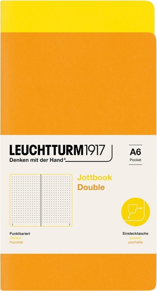Notesy w kropki w oprawie flex Jottbook A6 żółty i pomarańczowy 80 g/m² 2 szt.