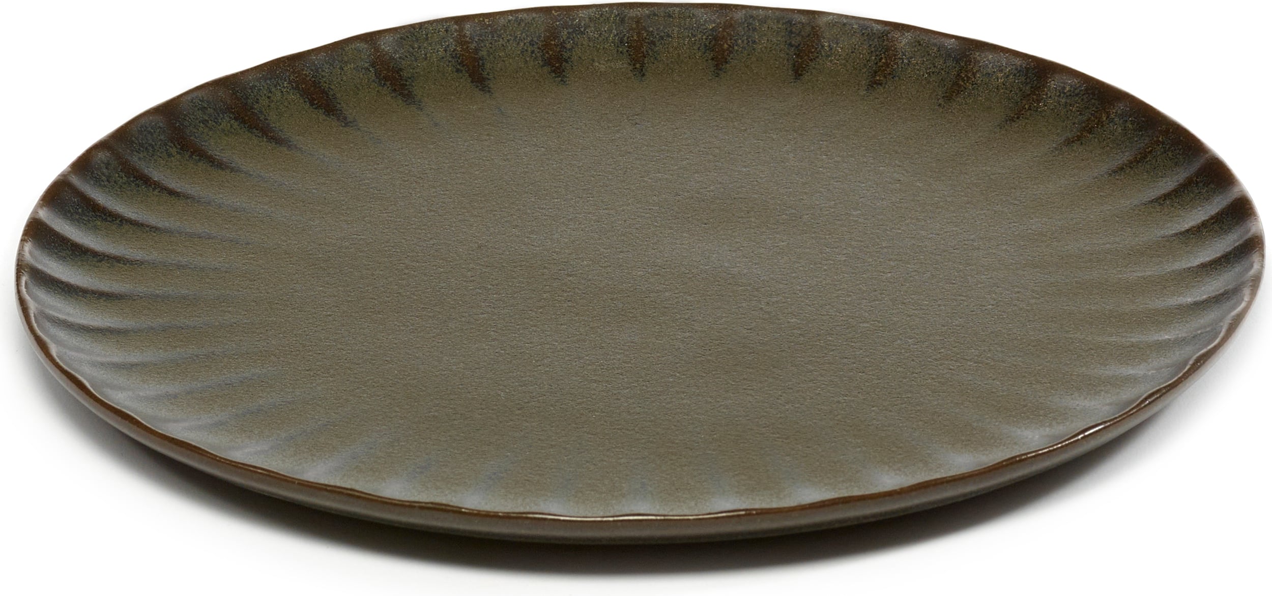 Talerz śniadaniowy Inku 21 cm ciemnozielony