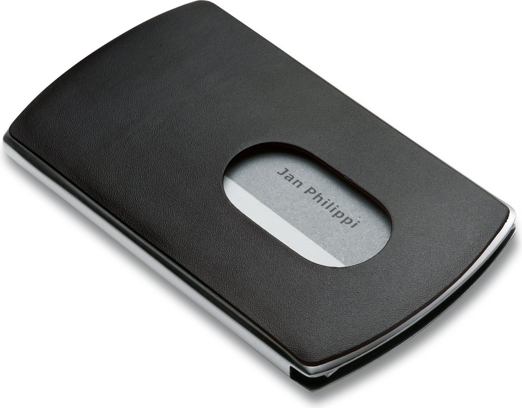 Wizytownik Nic czarna skóra