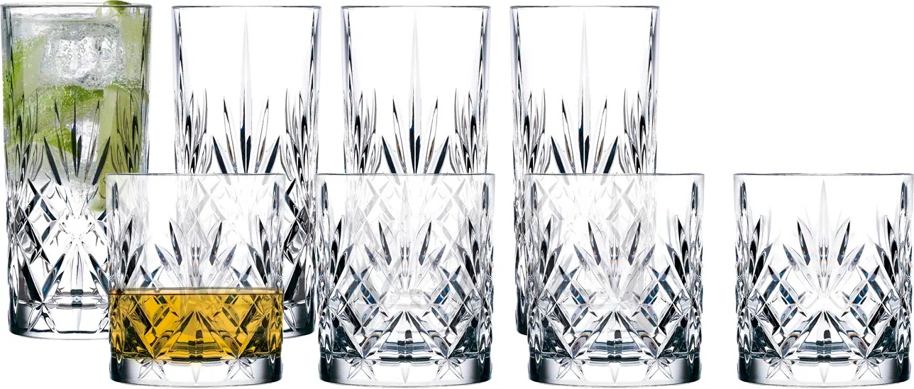 Szklanki do whisky i drinków Melodia 310 + 360 ml 8 el.