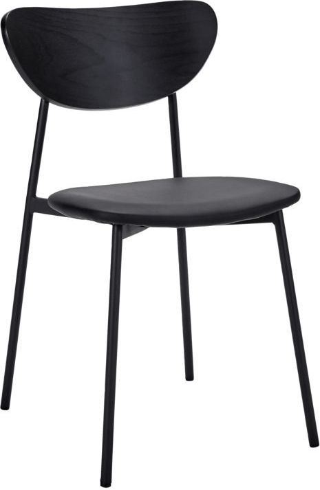 Krzesła Must czarne z tapicerowanym siedziskiem 2 szt.