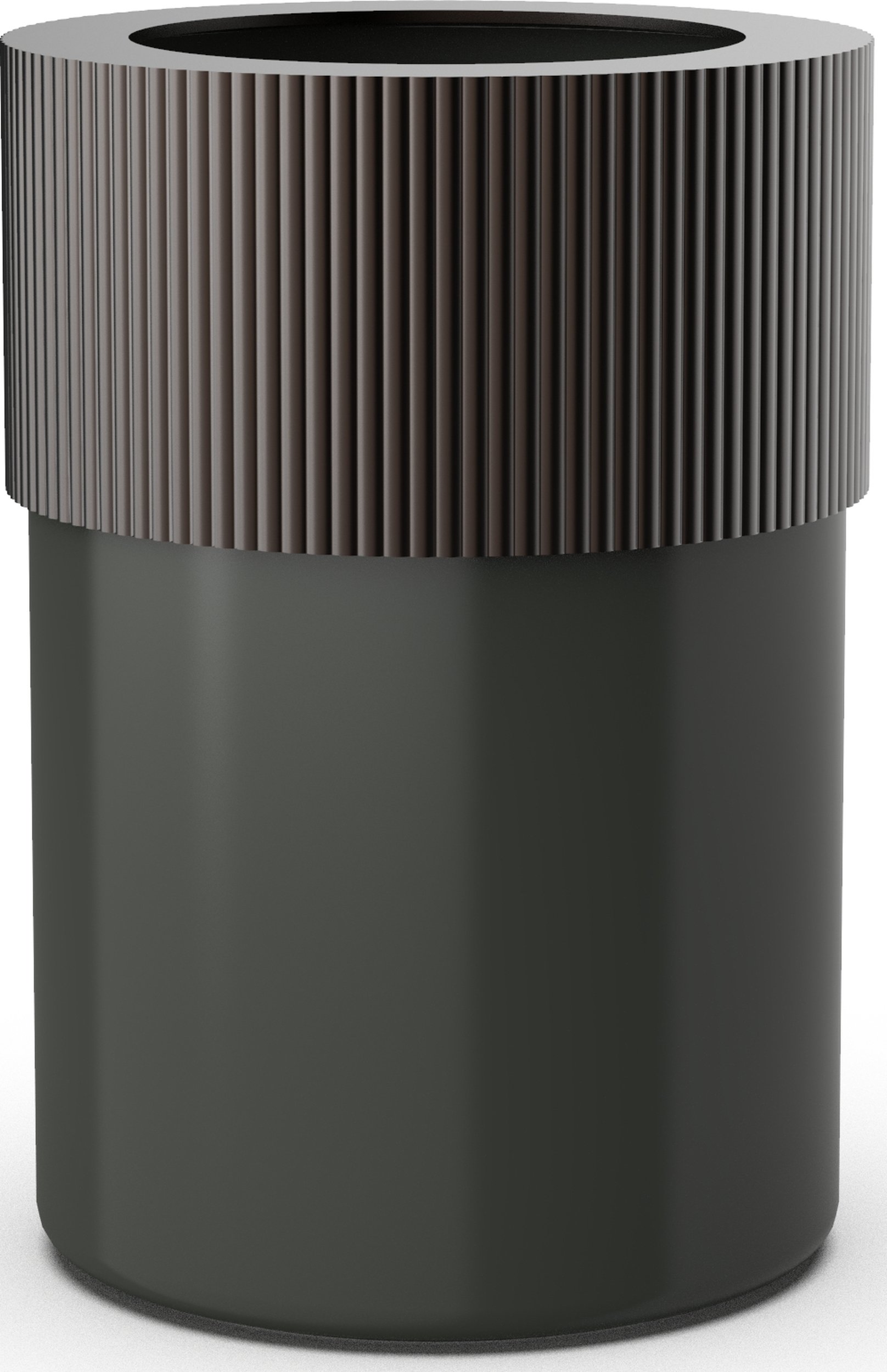 Kosz łazienkowy na śmieci Of Line czarny z brązową pokrywką