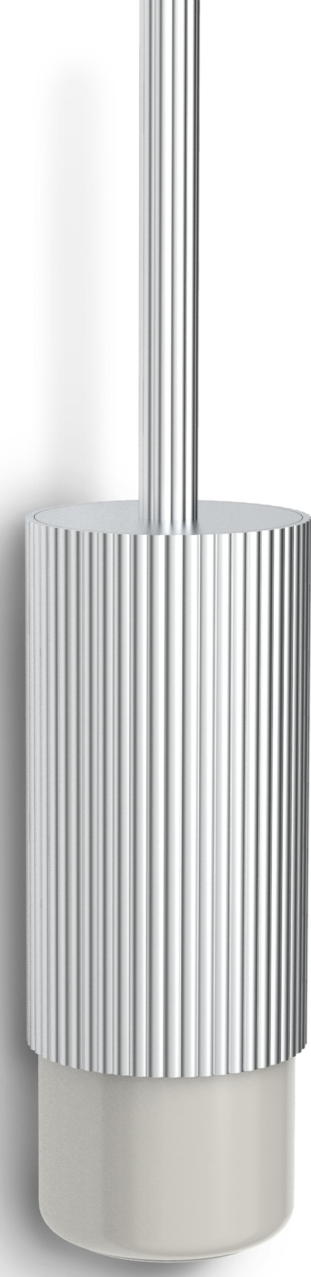 Szczotka do WC Of Line srebrna ścienna z kremową podstawą