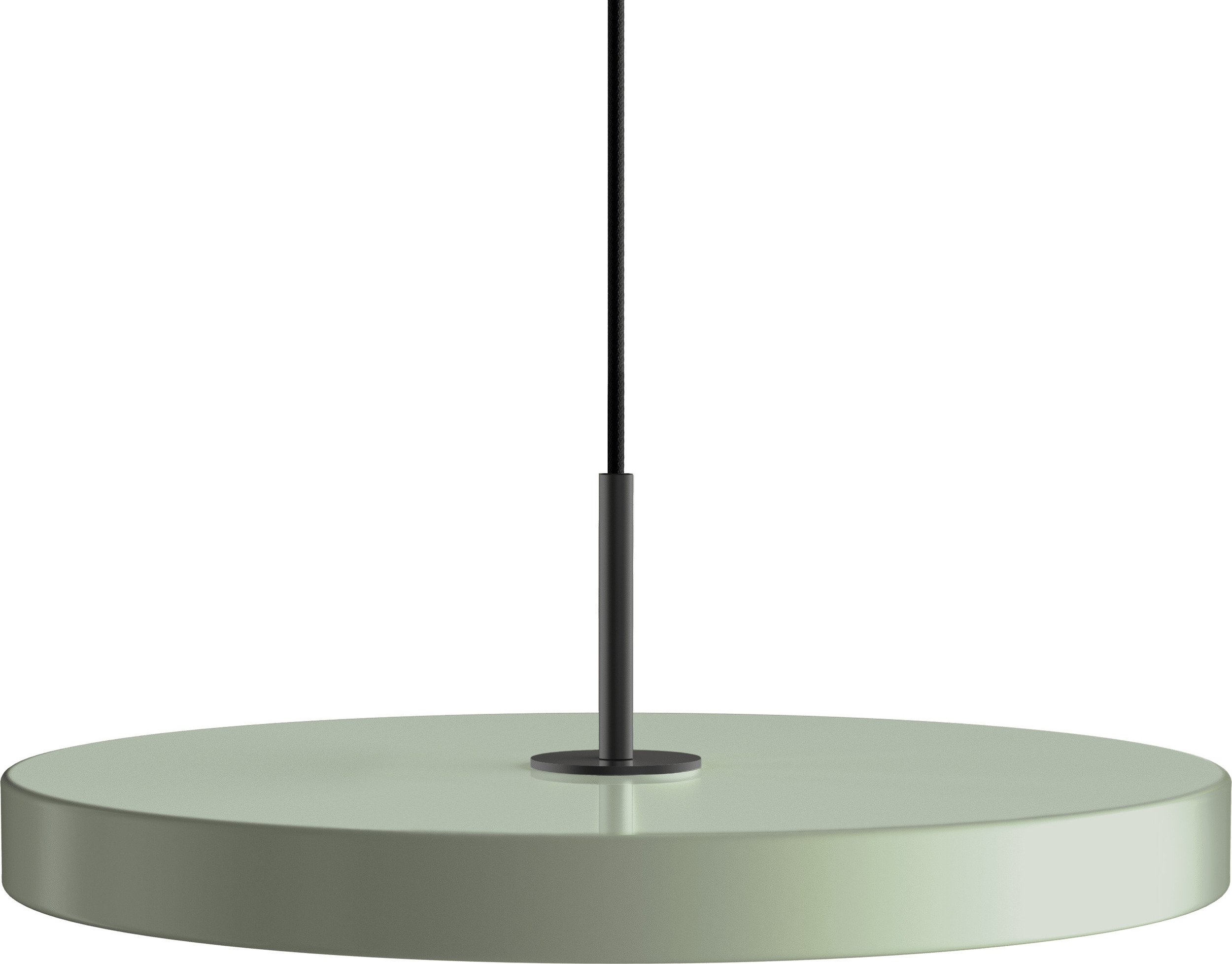 Lampa wisząca Asteria Plus 43 cm oliwkowa z czarnym mocowaniem