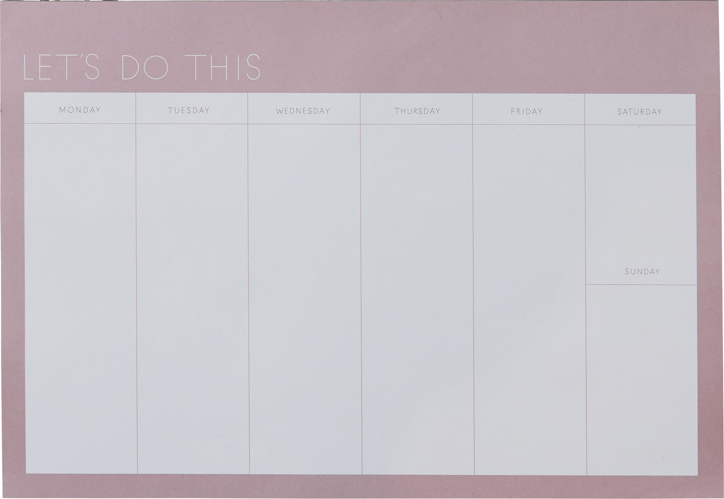 Planer tygodniowy Design Letters lawendowy na ścianę