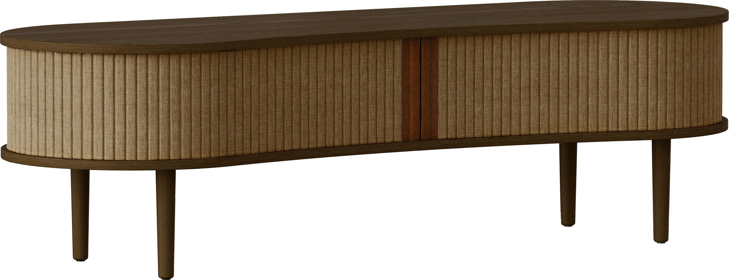 Szafka Audacious 140 cm brązowa na ciemnych dębowych nogach