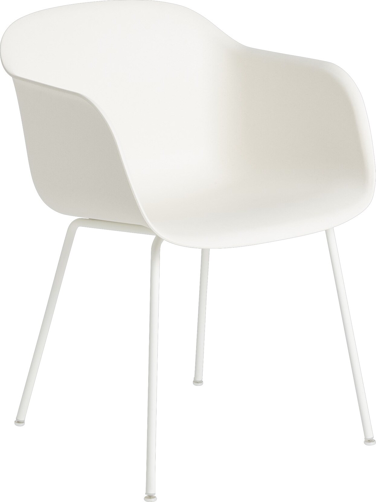 Fotel Fiber Tube biały na stalowych nogach