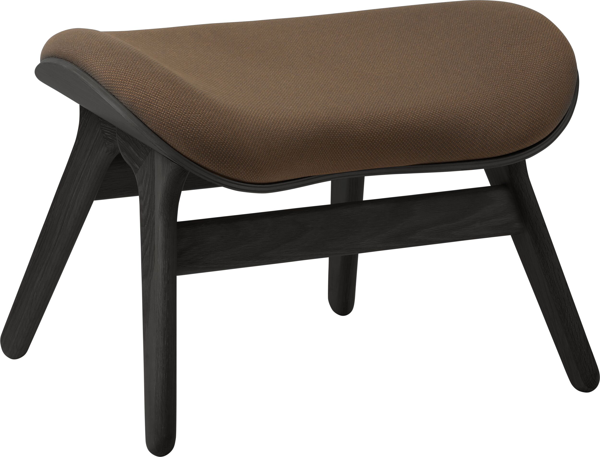 Podnóżek Conversation Piece ciemnobrązowy na czarnych dębowych nogach
