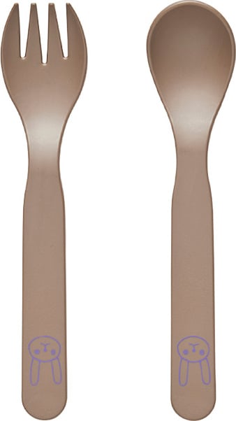 Sztućce dziecięce Pullo taupe 2 el.